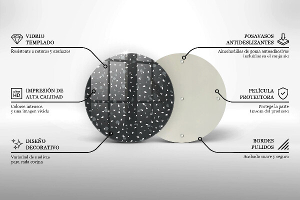 Üveg vágódeszka Díszítő kő