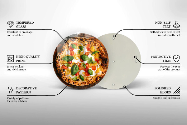 Üveg vágódeszka Olasz pizza