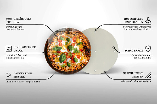 Üveg vágódeszka Olasz pizza