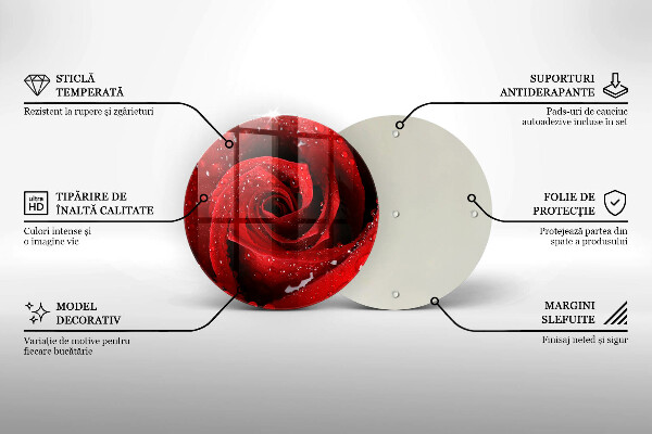 Üveg vágódeszka Rózsa virág szirmai