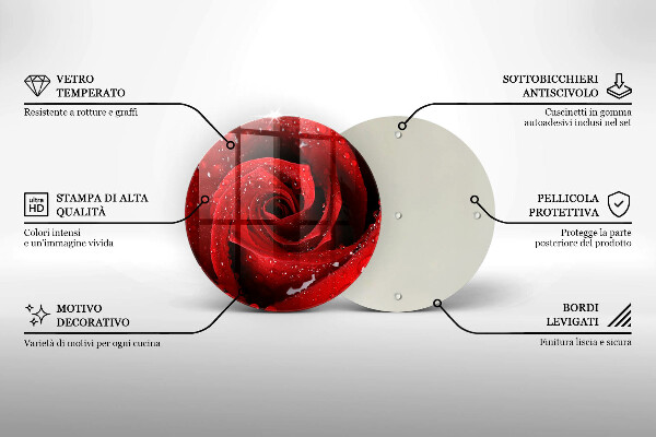 Üveg vágódeszka Rózsa virág szirmai