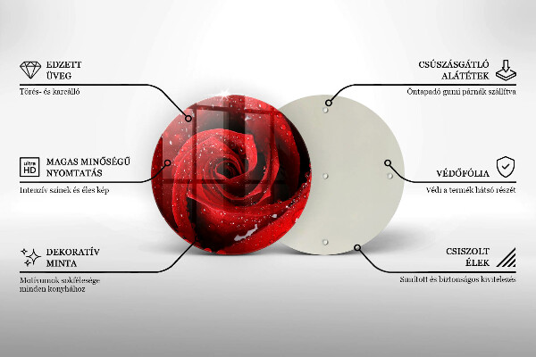 Üveg vágódeszka Rózsa virág szirmai