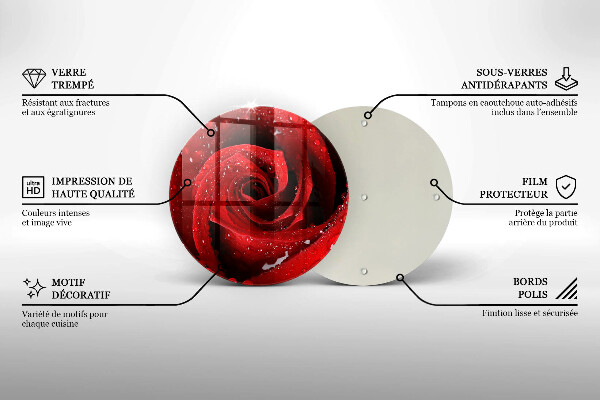 Üveg vágódeszka Rózsa virág szirmai