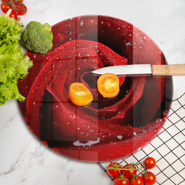 Üveg vágódeszka Rózsa virág szirmai