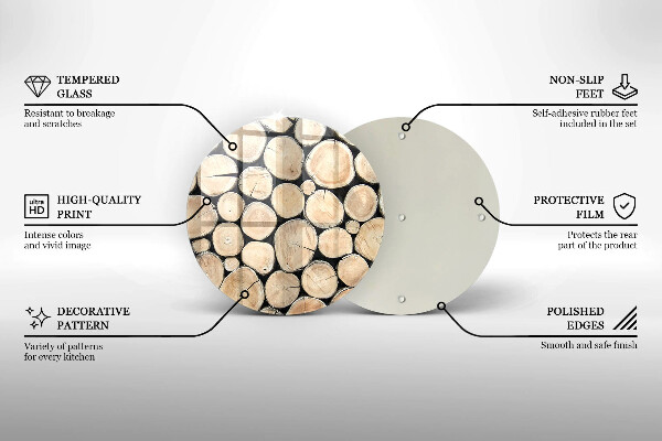 Üveg vágódeszka Fa fatörzsek