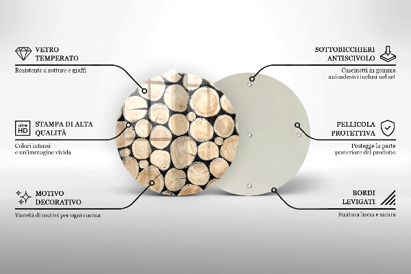 Üveg vágódeszka Fa fatörzsek