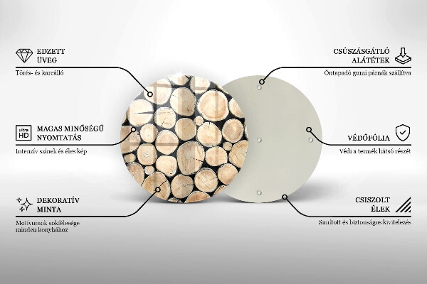 Üveg vágódeszka Fa fatörzsek