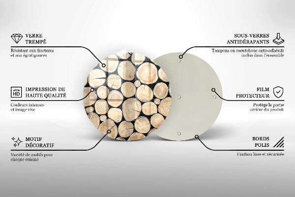 Üveg vágódeszka Fa fatörzsek