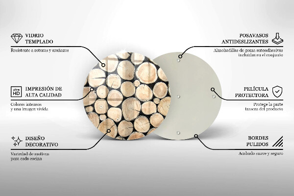 Üveg vágódeszka Fa fatörzsek