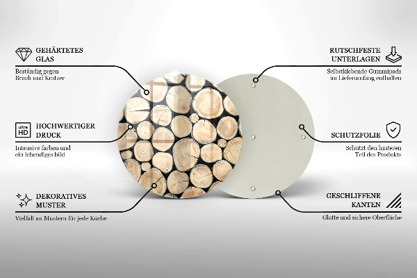 Üveg vágódeszka Fa fatörzsek