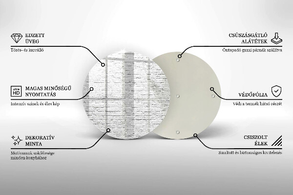 Üveg vágódeszka Téglafal fal