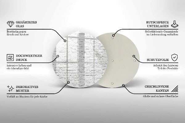 Üveg vágódeszka Téglafal fal