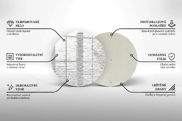 Üveg vágódeszka Téglafal fal