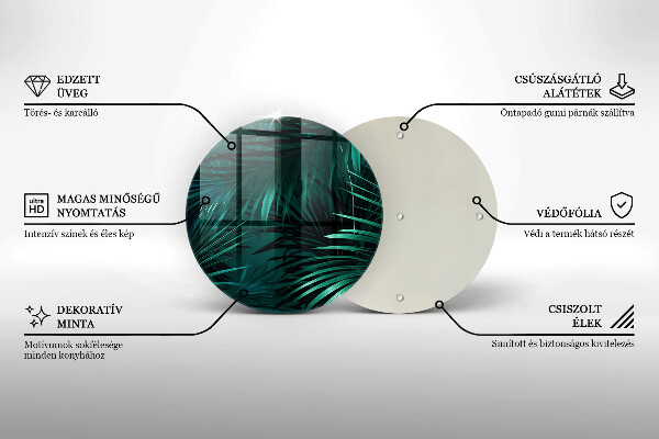 Üveg vágódeszka Vad dzsungel levelei