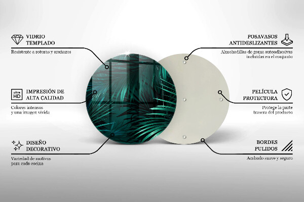 Üveg vágódeszka Vad dzsungel levelei