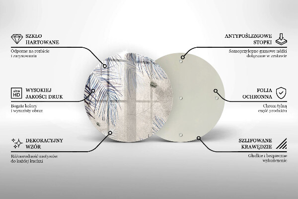 Üveg vágódeszka Finom levelek
