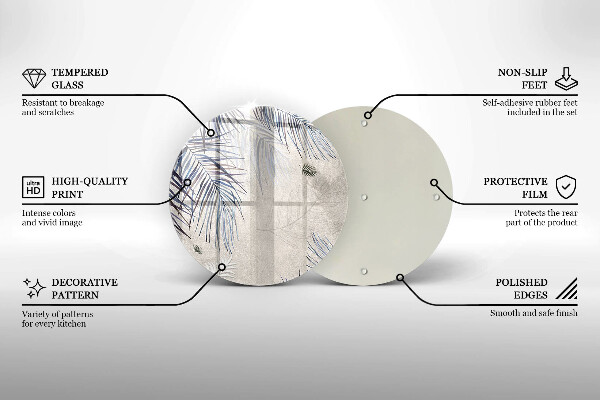 Üveg vágódeszka Finom levelek