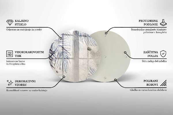 Üveg vágódeszka Finom levelek