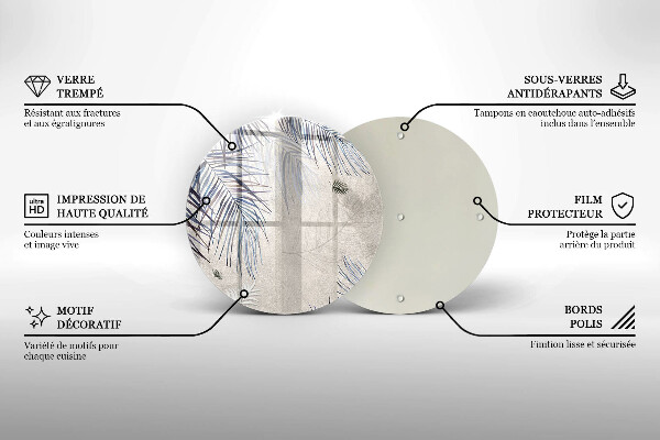 Üveg vágódeszka Finom levelek