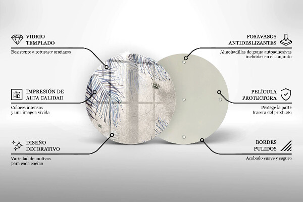 Üveg vágódeszka Finom levelek