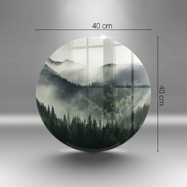 Üveg vágódeszka Erdő és köd táj