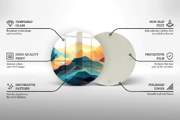 Üveg vágódeszka Absztrakt hegyi táj