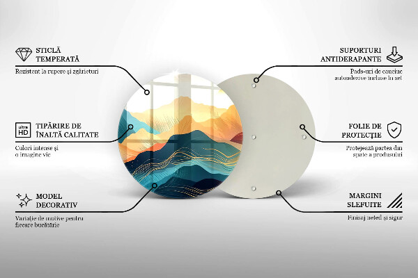 Üveg vágódeszka Absztrakt hegyi táj