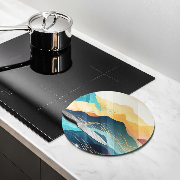 Üveg vágódeszka Absztrakt hegyi táj