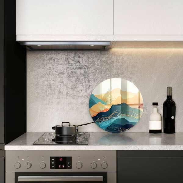 Üveg vágódeszka Absztrakt hegyi táj