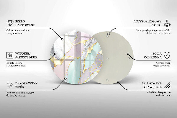 Üveg vágódeszka Pasztell márvány