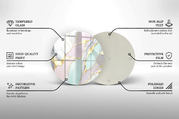 Üveg vágódeszka Pasztell márvány