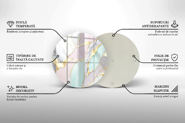 Üveg vágódeszka Pasztell márvány