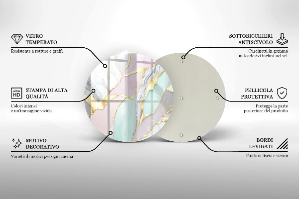 Üveg vágódeszka Pasztell márvány