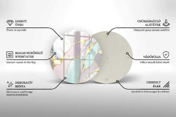 Üveg vágódeszka Pasztell márvány
