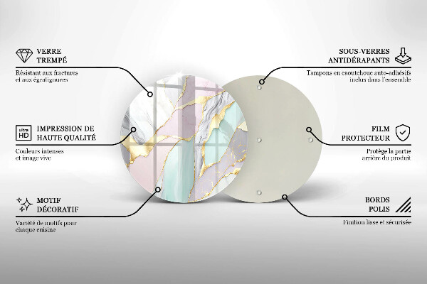 Üveg vágódeszka Pasztell márvány