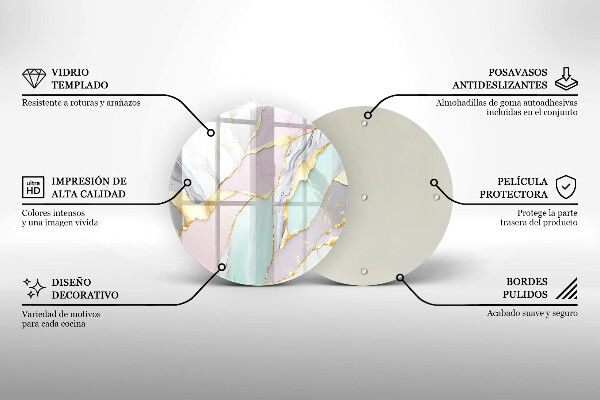 Üveg vágódeszka Pasztell márvány