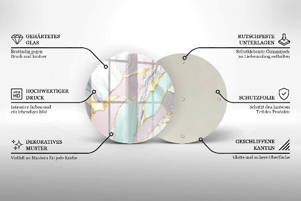 Üveg vágódeszka Pasztell márvány
