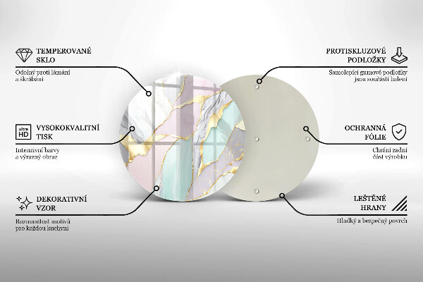 Üveg vágódeszka Pasztell márvány