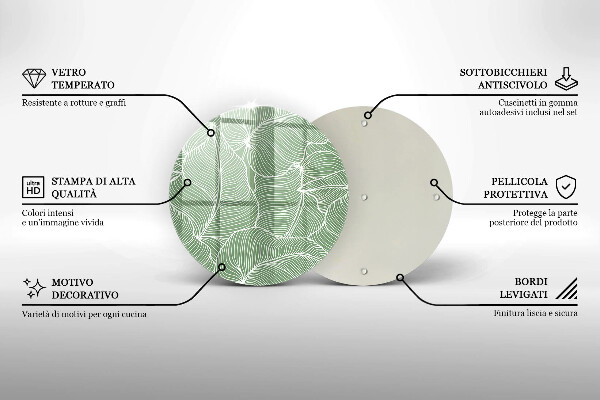 Üveg vágódeszka Lineáris levelek