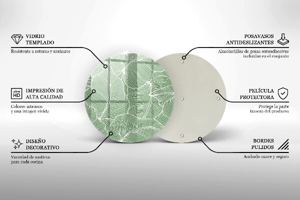 Üveg vágódeszka Lineáris levelek