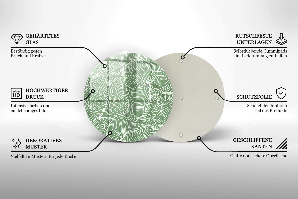 Üveg vágódeszka Lineáris levelek