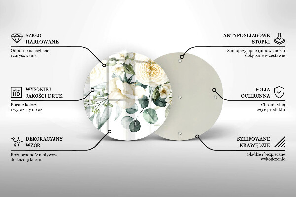 Üveg vágódeszka Akvarell virágok