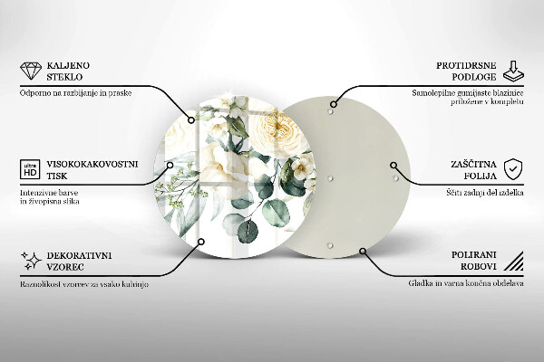 Üveg vágódeszka Akvarell virágok