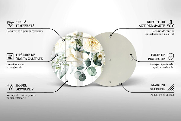 Üveg vágódeszka Akvarell virágok