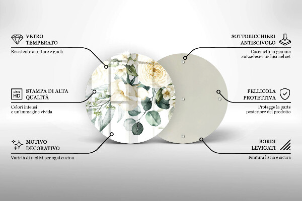 Üveg vágódeszka Akvarell virágok