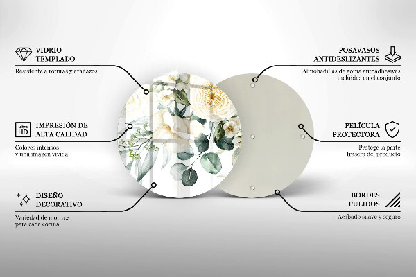 Üveg vágódeszka Akvarell virágok