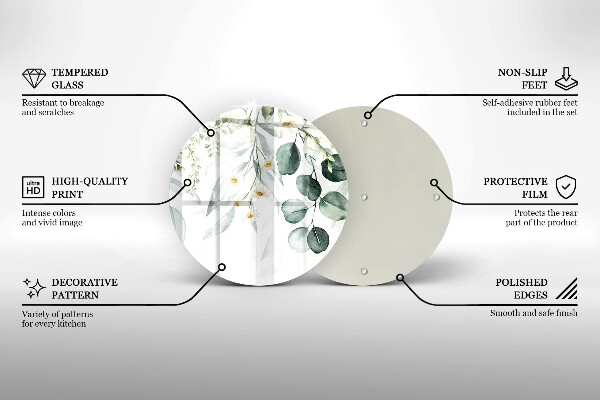 Üveg vágódeszka Akvarell növények