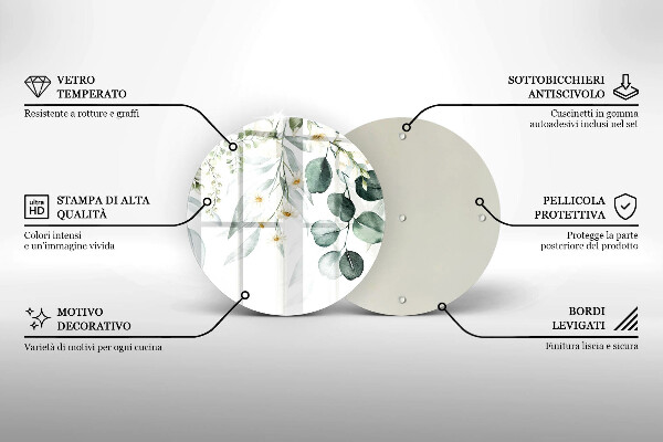 Üveg vágódeszka Akvarell növények