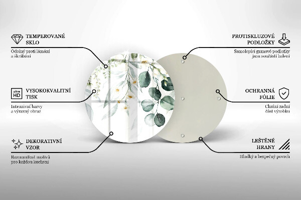 Üveg vágódeszka Akvarell növények