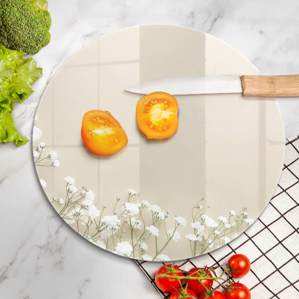 Üveg vágódeszka Gipsz boho virágok